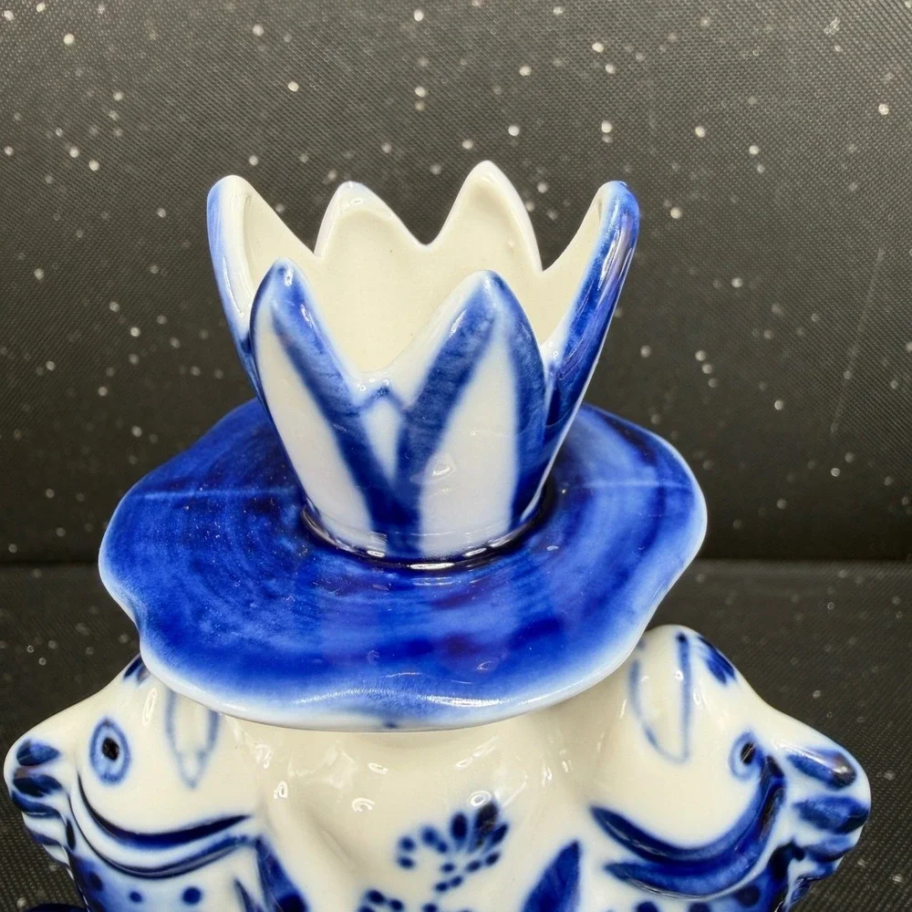 Gzhel porcelain candlestick